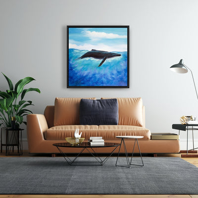 Blue Whale, Fine art gallery wrapped canvas 16x48