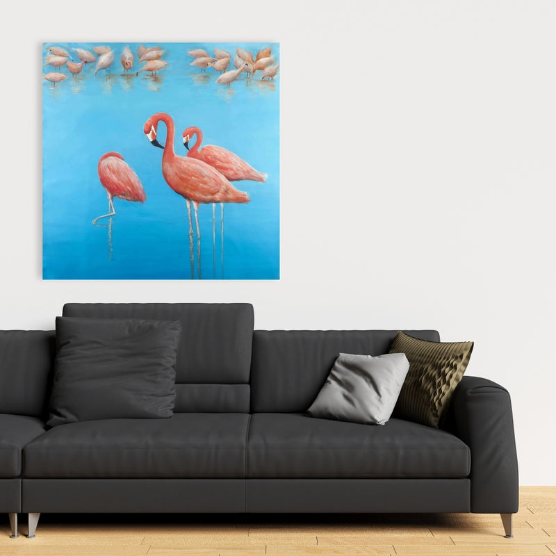 Group Of Flamingos, Fine art gallery wrapped canvas 24x36