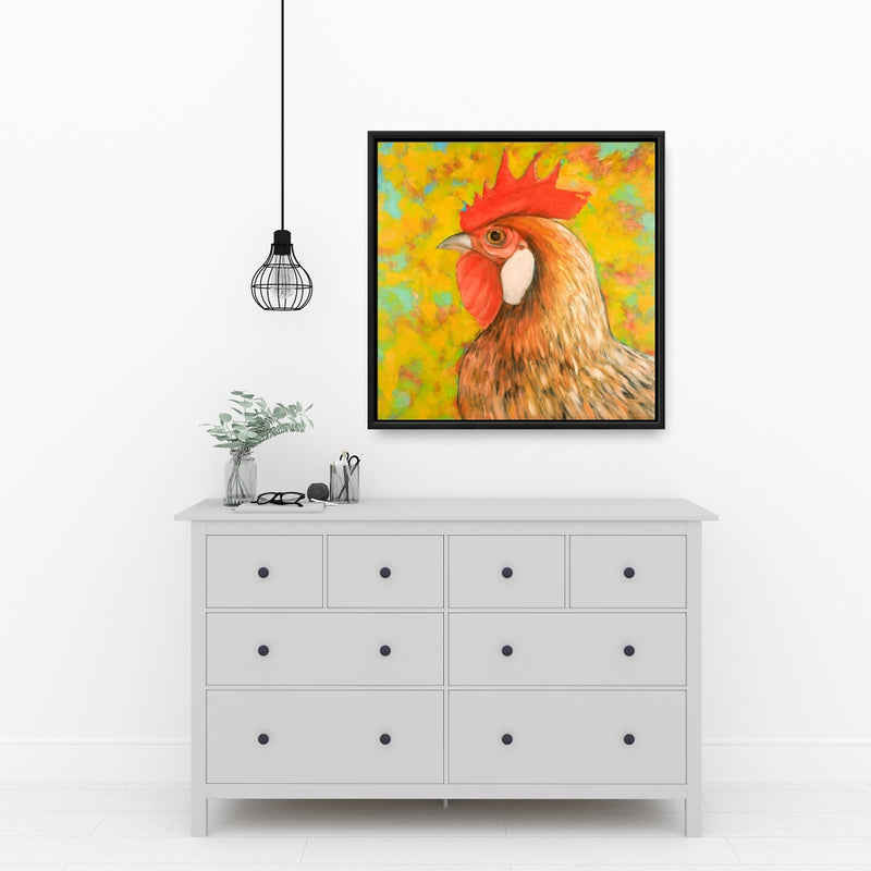 Colorful Chicken, Fine art gallery wrapped canvas 36x36