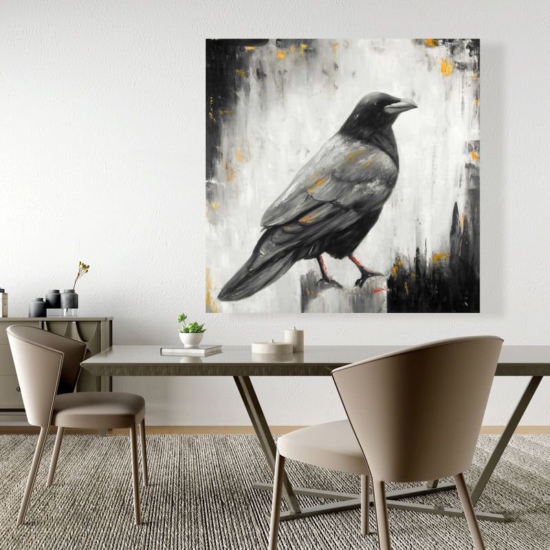 Crow Bird, Fine art gallery wrapped canvas 36x36