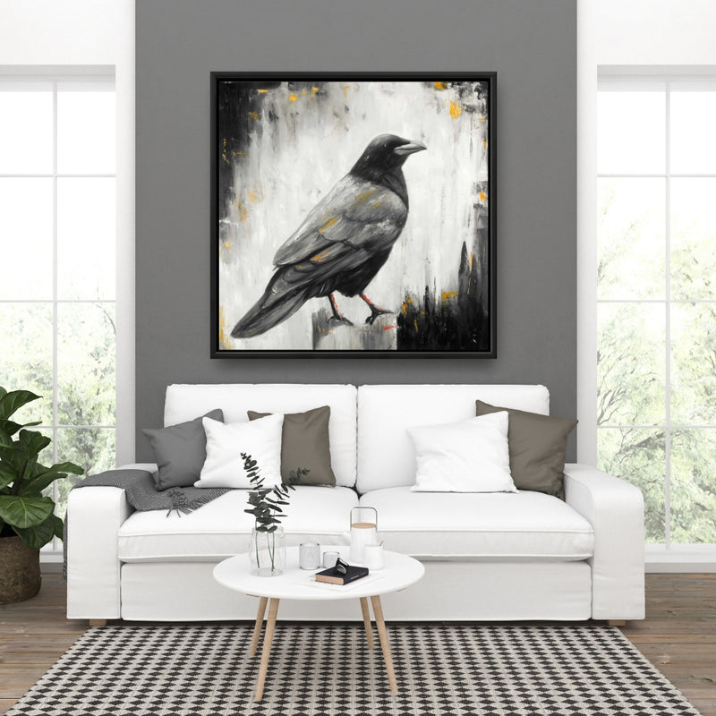 Crow Bird, Fine art gallery wrapped canvas 36x36