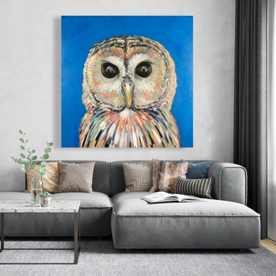Colorful Spotted Owl, Fine art gallery wrapped canvas 24x36