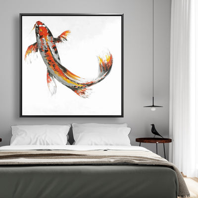 Butterfly Koi Fish, Fine art gallery wrapped canvas 36x36