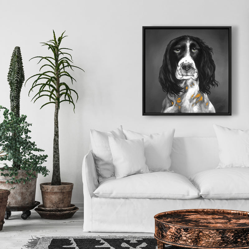 Beautiful English Springer Spaniel, Fine art gallery wrapped canvas 24x36