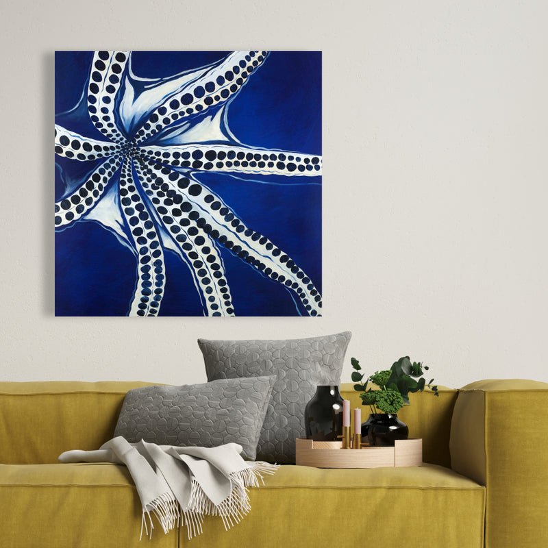 Swimming Octopus, Fine art gallery wrapped canvas 16x48
