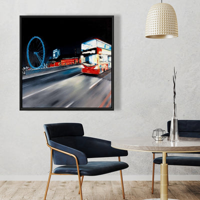 Bus Travel By Night, Fine art gallery wrapped canvas 24x36