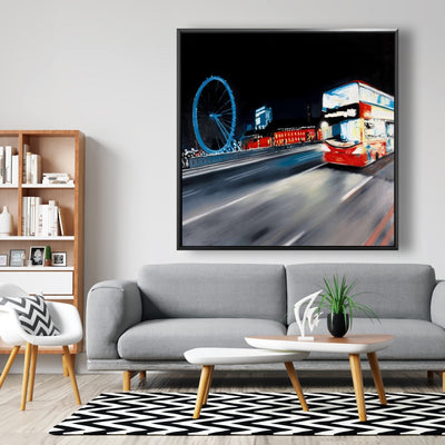 Bus Travel By Night, Fine art gallery wrapped canvas 24x36