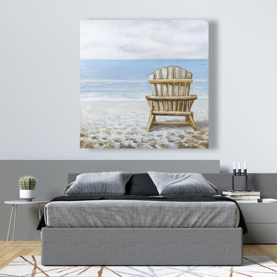 Wood Beach Chair, Fine art gallery wrapped canvas 24x36