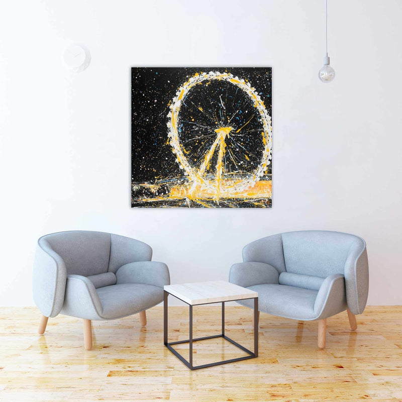 Abstract London Eye, Fine art gallery wrapped canvas 36x36