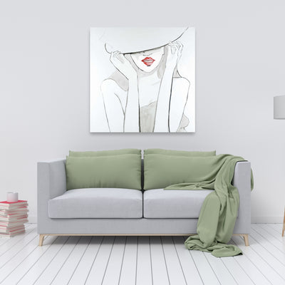 Woman With Big Hat, Fine art gallery wrapped canvas 24x36