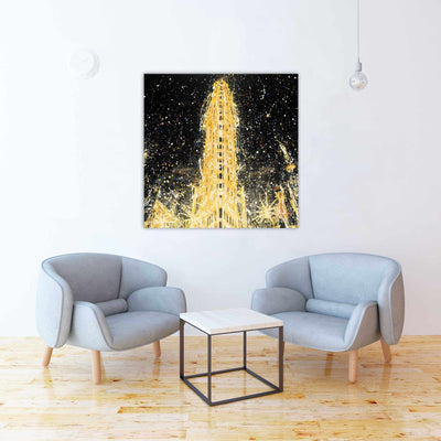 Abstract Flatiron Building, Fine art gallery wrapped canvas 36x36