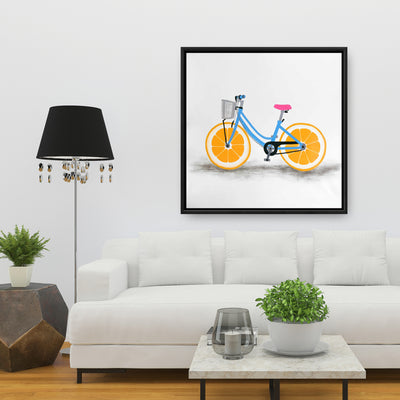 Orange Wheel Bike, Fine art gallery wrapped canvas 24x36