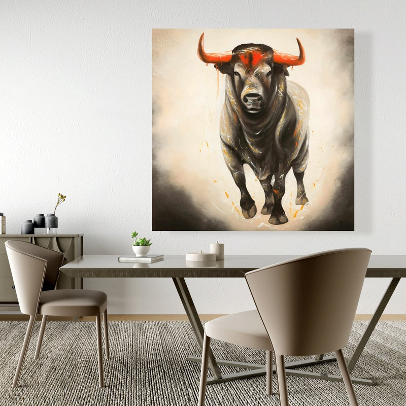 Fierce Bull, Fine art gallery wrapped canvas 24x36