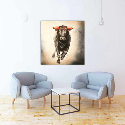 Bull Running, Fine art gallery wrapped canvas 24x36