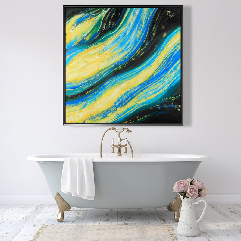 Liquid Magic Wave, Fine art gallery wrapped canvas 36x36