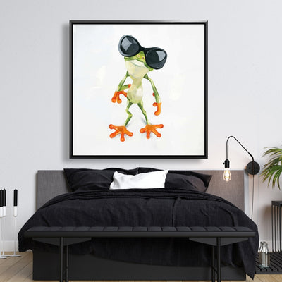Funny Frog With Sunglasses, Fine art gallery wrapped canvas 24x36