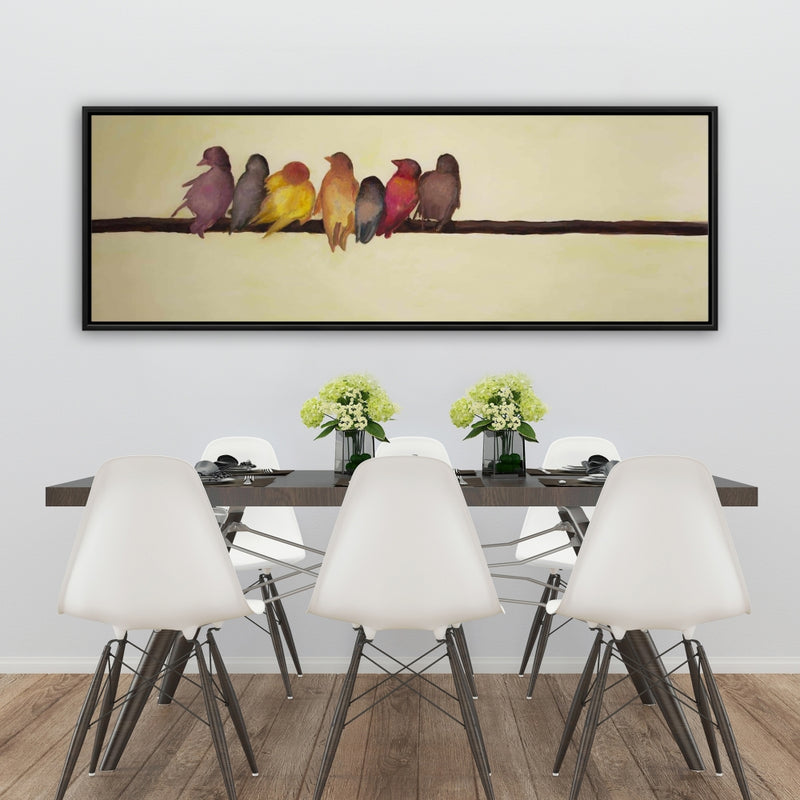 Bird Family, Fine art gallery wrapped canvas 16x48