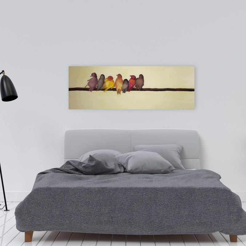 Bird Family, Fine art gallery wrapped canvas 16x48
