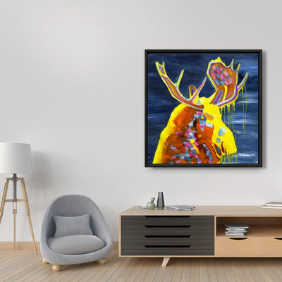 Colorful Moose, Fine art gallery wrapped canvas 36x36