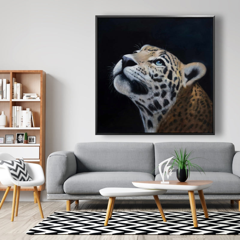 Realistic Leopard Face, Fine art gallery wrapped canvas 24x36
