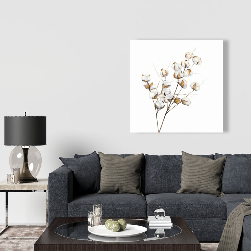 A Branch Of Cotton Flowers, Fine art gallery wrapped canvas 24x36