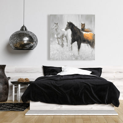 Abstract Herd Of Horses, Fine art gallery wrapped canvas 24x36