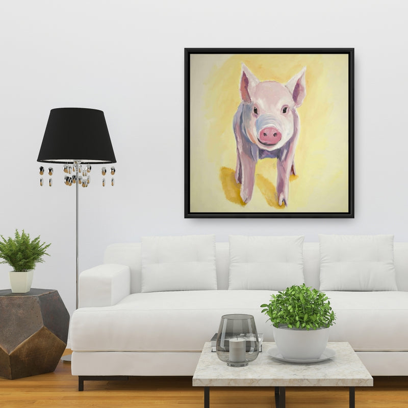 Solitary Pig, Fine art gallery wrapped canvas 36x36
