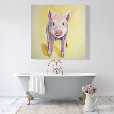 Solitary Pig, Fine art gallery wrapped canvas 36x36