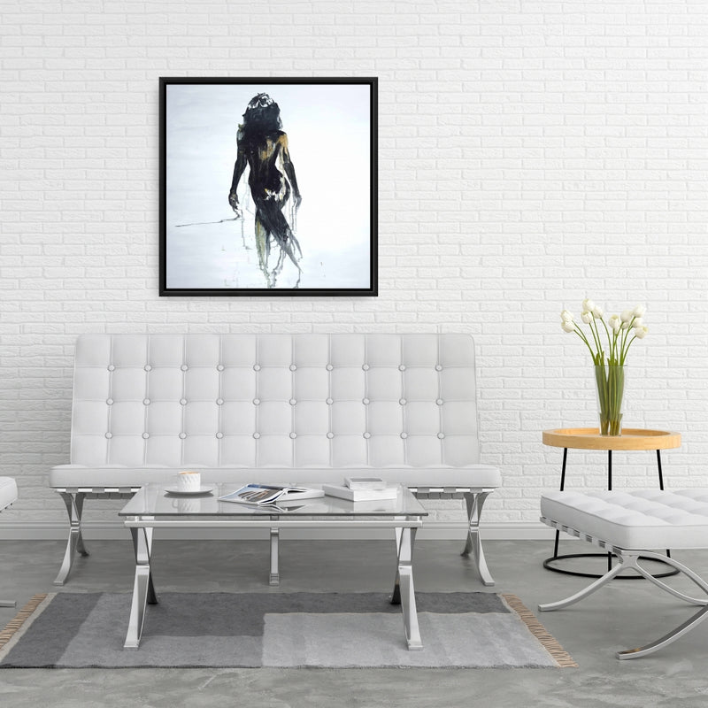 Abstract Back View Of A Woman Silhouette, Fine art gallery wrapped canvas 24x36