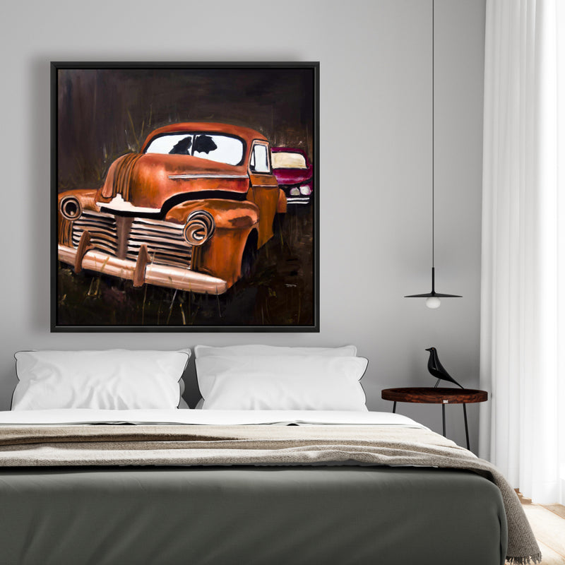 Old Car Crash, Fine art gallery wrapped canvas 24x36