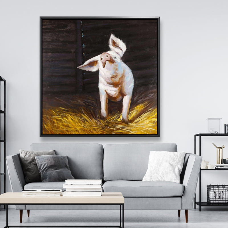 Happy Pig, Fine art gallery wrapped canvas 24x36