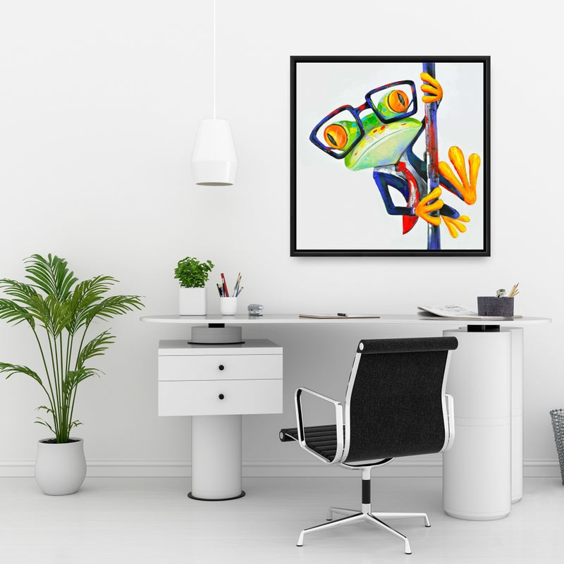 Funny Frog With Glasses, Fine art gallery wrapped canvas 24x36