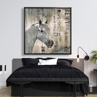 Rustic White Horse, Fine art gallery wrapped canvas 24x36
