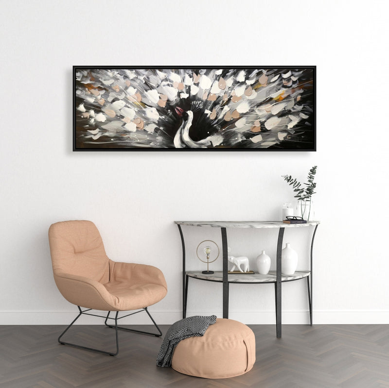 Spotted Abstract Peacock, Fine art gallery wrapped canvas 16x48