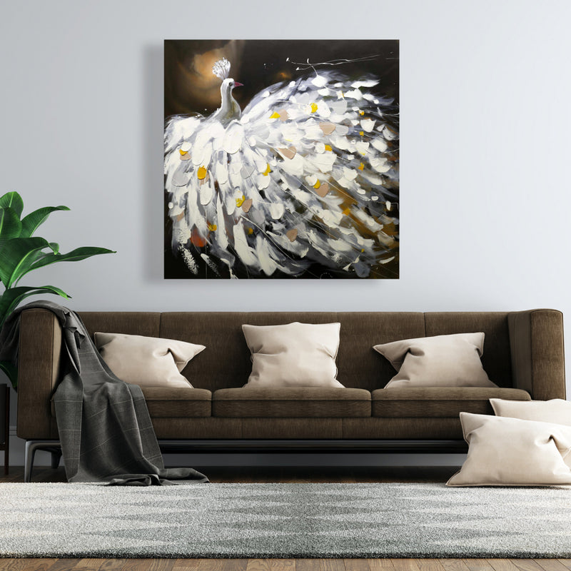 Abstract Peacock, Fine art gallery wrapped canvas 36x36