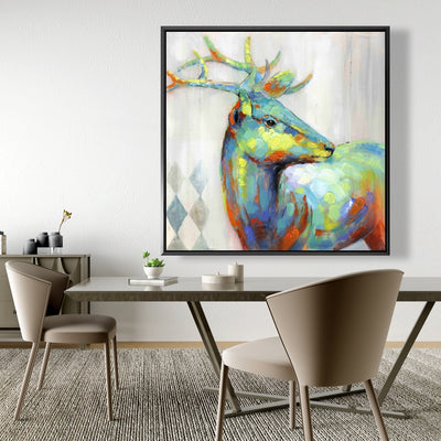 Abstract Color Spotted Deer, Fine art gallery wrapped canvas 36x36