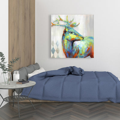 Abstract Color Spotted Deer, Fine art gallery wrapped canvas 36x36