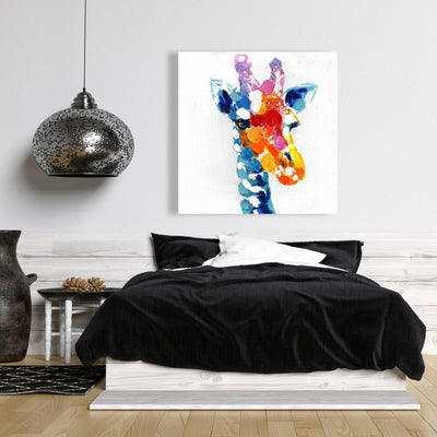 Color Spotted Abstract Giraffe, Fine art gallery wrapped canvas 24x36