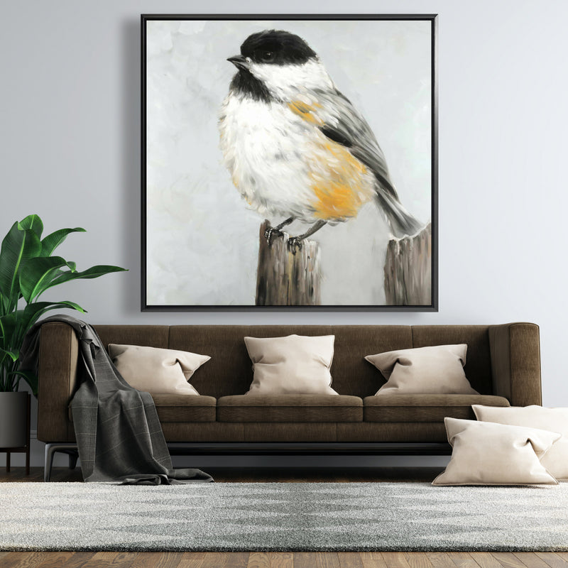 Coal Tit Bird, Fine art gallery wrapped canvas 24x36
