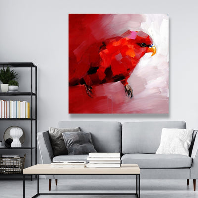 Abstract Red Parrot, Fine art gallery wrapped canvas 24x36