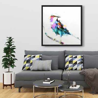 Colorful Abstract Bird On A Branch, Fine art gallery wrapped canvas 24x36