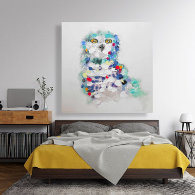 Abstract Owl, Fine art gallery wrapped canvas 36x36