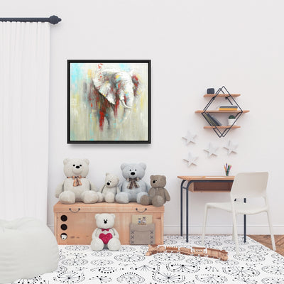 Abstract Elephant With Paint Splash, Fine art gallery wrapped canvas 24x36