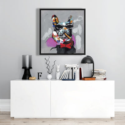Abstract Bulldog With Cigar, Fine art gallery wrapped canvas 24x36