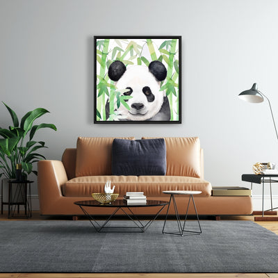 Hidden Panda In Bamboo, Fine art gallery wrapped canvas 36x36