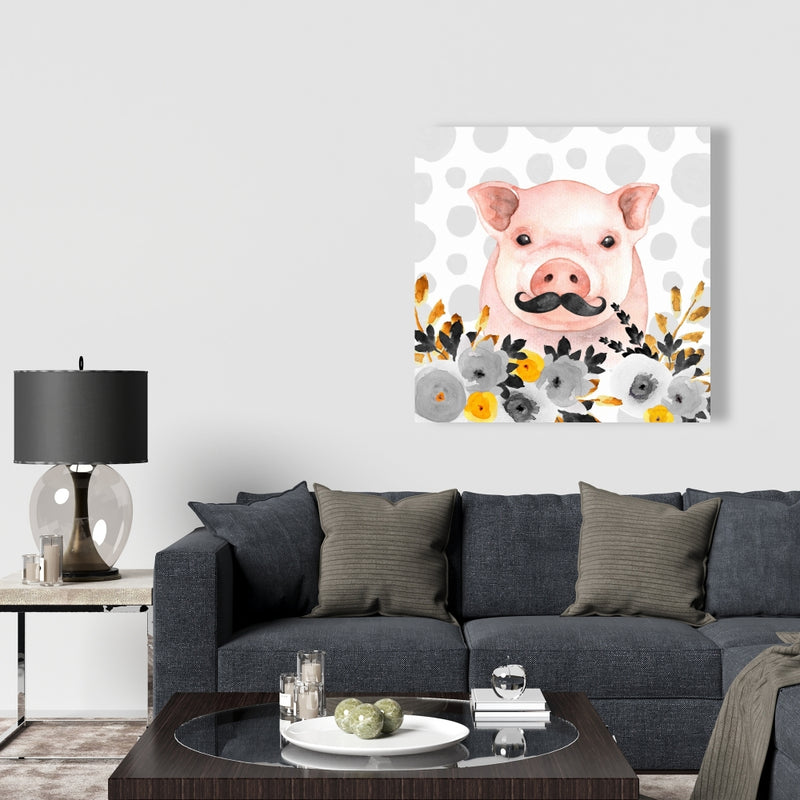Little Disguised Pig, Fine art gallery wrapped canvas 36x36