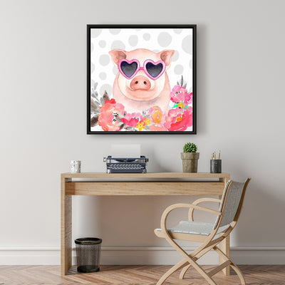 Little Pig In Love, Fine art gallery wrapped canvas 36x36