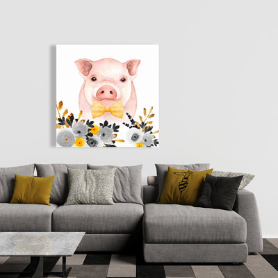 Chic Pig, Fine art gallery wrapped canvas 36x36