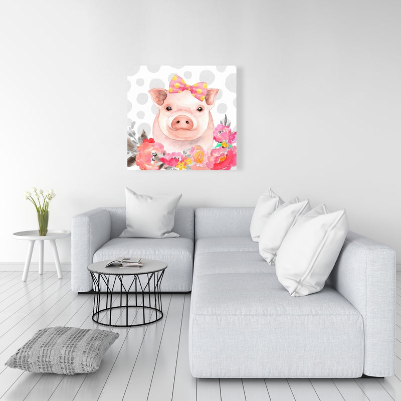 Pretty Pig, Fine art gallery wrapped canvas 36x36