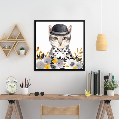 Chic Cat, Fine art gallery wrapped canvas 36x36